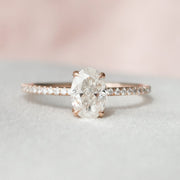 Oval Moissanite Engagement Ring Set